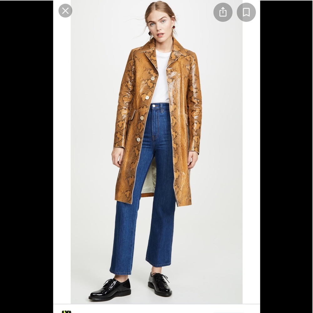 Marni Cigar Lamb Leather Python Print Coat 40